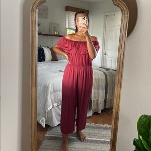 Maroon Billabong Off The Shoulder Romper